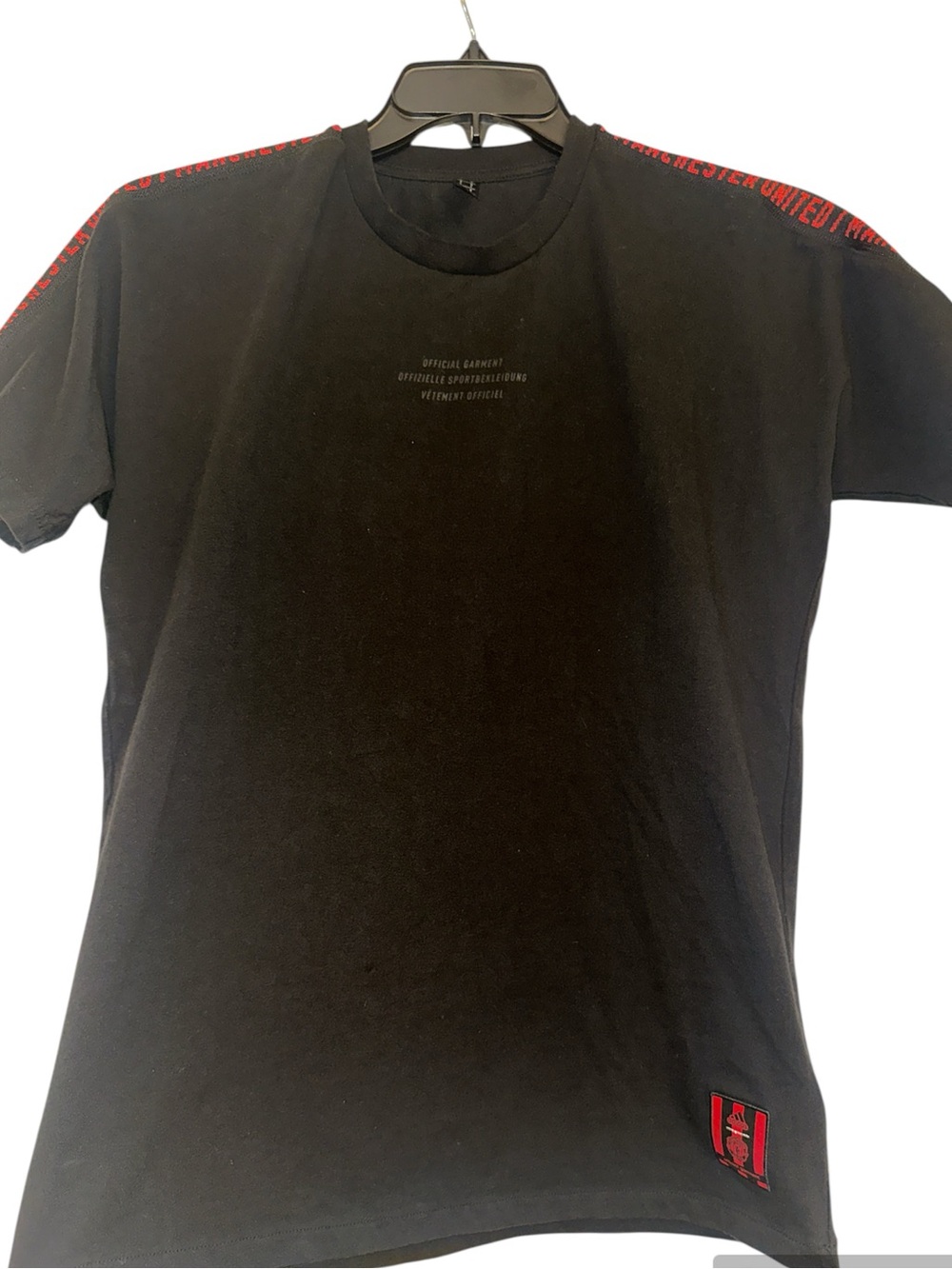 Men's Black Manchester United Soccer Shirt Small Adidas